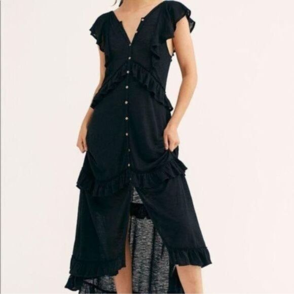 Free People Beach Amelia Ruffle Maxi Dress NWT S - Picture 1 of 3